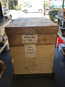 Crate arrives